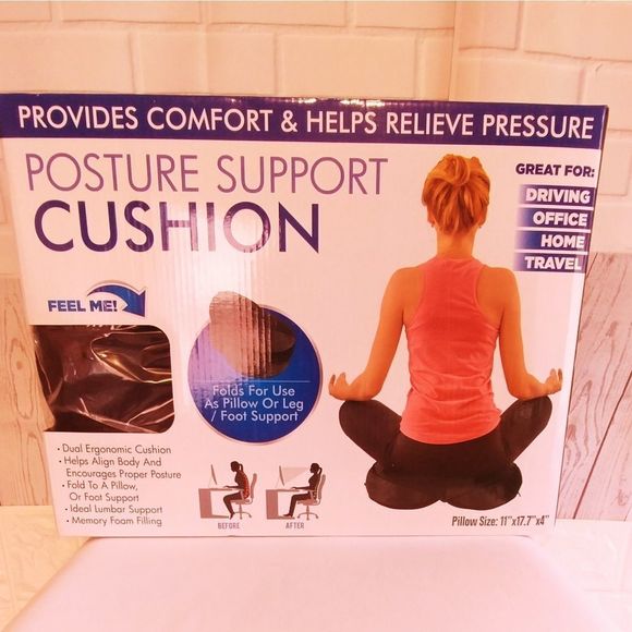 Memory Foam Seat Duo Cushion with Polyester Cover Black - Picture 7 of 9